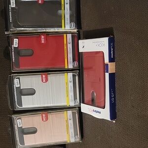 (4) Metro Fashion Case Stylo 5 Red/Black/Gray (1) Metro PCS Kick 4 Red Case